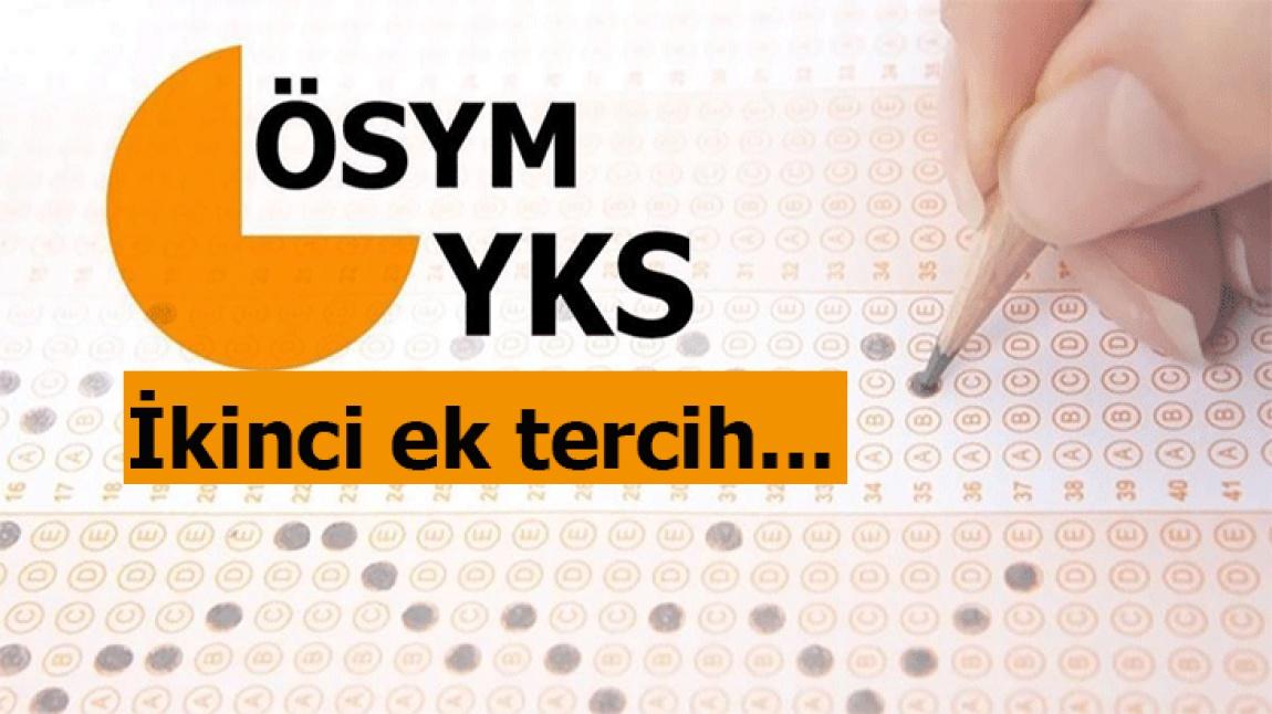 2021-YKS İkinci Ek Yerleştirme Tercihlerinin Alınması