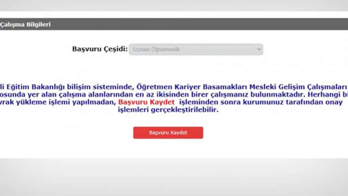 Uzman Öğretmenlik Mesleki Gelişim Başvuru modülü açıldı