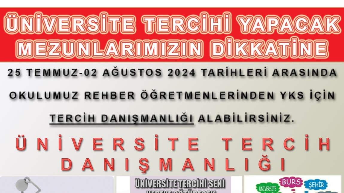 Üniversite Tercihini Yapacak Öğrencilerimiz için Tercih Danışmanlarımız Hazır!